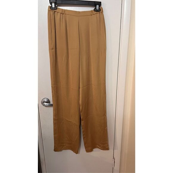 DUE PER DUE WOMENS SILK TAN PANTS SLACKS WOMENS SIZE 4 - Picture 5 of 8